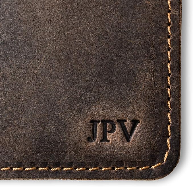 PEGAI Personalized Leather, Passport Holder For Travel | Handmade Passport Wallet Cover Case | Travel Document Holder, Passport Cover for Men, Women, and Family | Pike (Chestnut Brown)