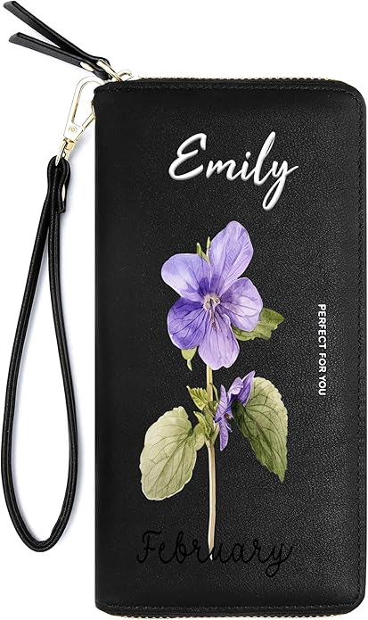 GEEAD Custom Design Wristlet Wallets for Women PU Leather RFID Blocking Wallet