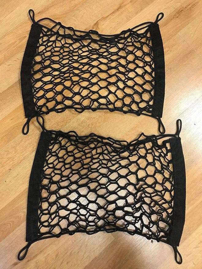 2 Side Load Retainer Luggage Cargo Nets for Land Rover Range Rover 2003-2017 - Premium Mesh Car Trunk Organizer - Black Nylon Locks - Compatible with Car