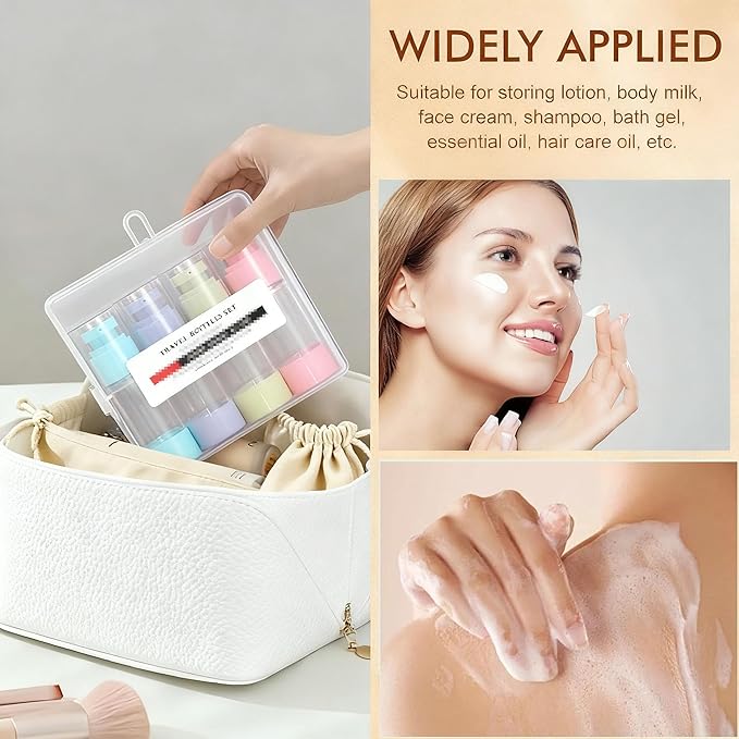 3Pcs 1oz/30ml Airless Lotion Pump Bottles with 1 Fine Mist Tiny Spray Bottle Leak Proof Travel Kit Cosmetic Containers Travel Size Toiletries Bottles for Lotion Toner Gel Foundation