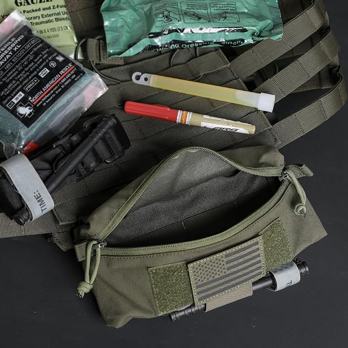 WYNEX Tactical Dump Drop Pouch, Dangler Pouch Utility Tool Pack Sub Abdominal Carrying Bag EDC Pocket Organizer Accessories for Plate Carrier Chest Rig