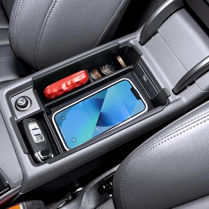 Center Console Organizer for Audi A4 (2017-2024), for Audi A5 (2017-2024), Durable ABS Plastic &Anti-slip Rubber Console Tray Insert Coin Container 2024 A4/A5 Accessories