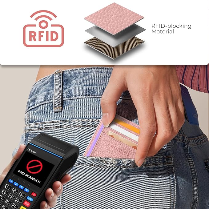 RUNBOX Slim ID Cases Minimalist Front Pocket RFID Blocking Leather Wallets for Men and Women Card Holder Wallets Gifts for men