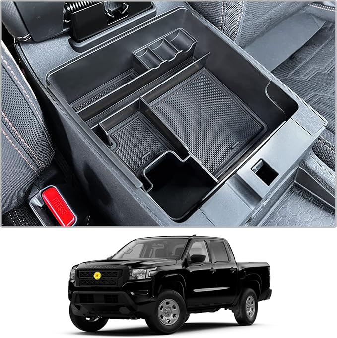 CDEFG for 2022 2023 2024 2025 2026 Nissan Frontier Center Console Organizer for 2026 2025 Nissan Frontier Armrest Storage Box 2022-2025 2026 Frontier Pickup Truck Accessories
