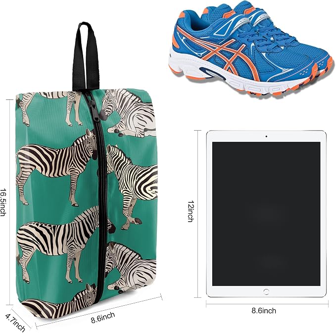 BeeGreen Shoe Bags 6 Pack Animal Design for Travel with Handle as Packing Organizers for Suitcase and Luggage | Portable Nylon Storage Accessories for Vacations, Essential Gifts for Women and Men