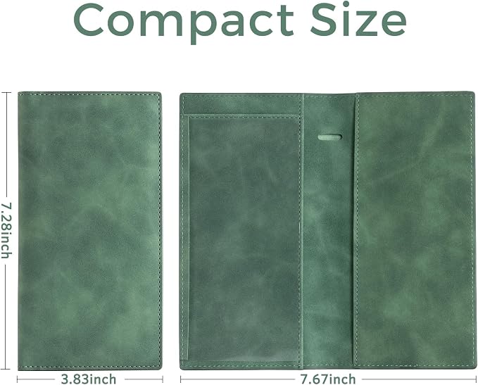CoBak Premium Leather Checkbook Cover - RFID Blocking, Classic Design, Slim & Durable - Perfect for Personal & Business Checks