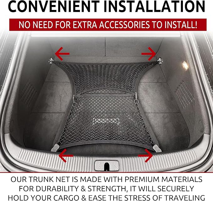 Floor Style Automotive Elastic Trunk Mesh Cargo Net for Audi TT TTS 1999-2023 - Car Accessories - Trunk Organizer and Storage - Cargo Net for Coupe