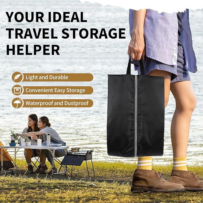 Shoe Bags for Travel, Set of 8 Pack Shoe Travel Bags for Packing, Large Waterproof Portable Travel Shoe Bag with Zipper Travel Essentials Women for and Men
