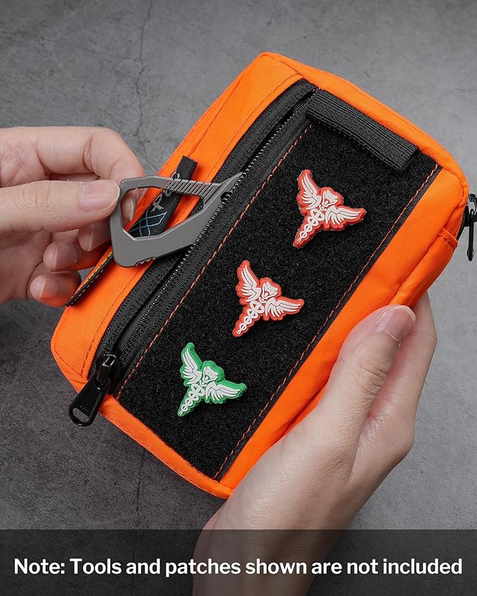 VIPERADE VE26 EDC Pouch Organizer with 11 Compartments, Small Tool Pouch with DIY Patches Area, EDC Pocket Organizer for Mutitools