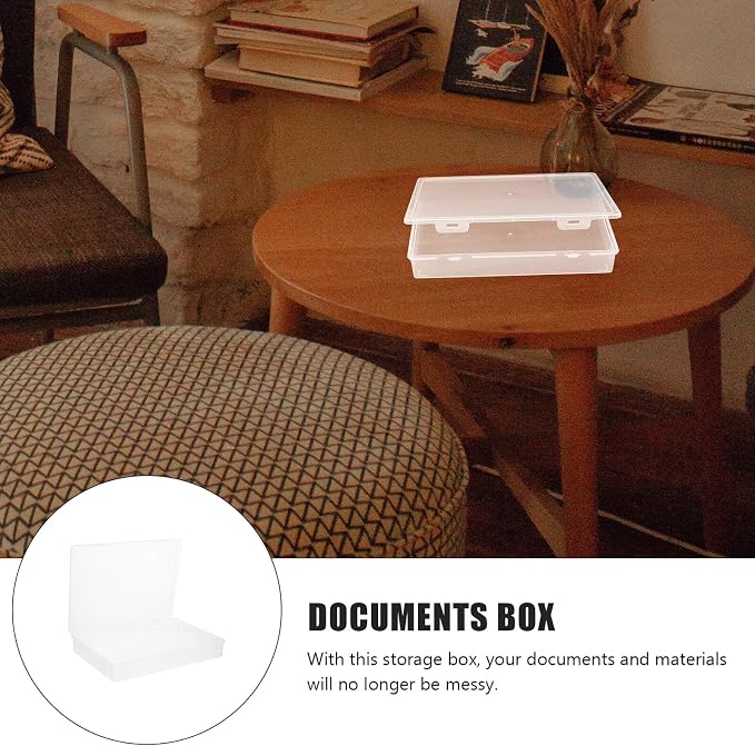 Capacity Transparent File Folder Organizer Box for Desktop Document and Certificate Storage Paper Holder for Office and Home Use Stackable Document Box to Keep Files Neat and