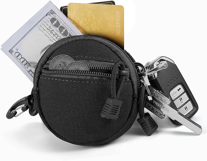 FRTKK 2 Pack Tactical Compact EDC Pouches Military Molle Utility Pouch Accessories Organizer Pouch Coin Purse Keychain Pocket Credit Card Holder Waist Pack