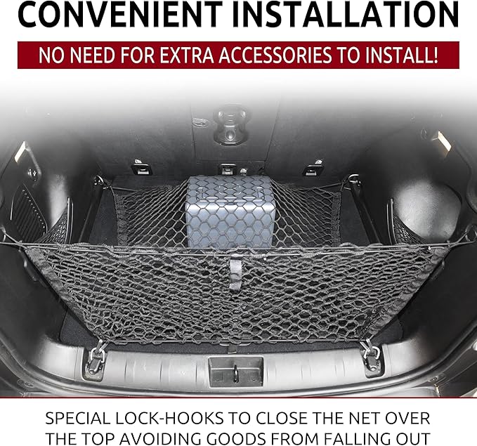 Envelope Style Trunk Mesh Cargo Net for Jeep Compass, Patriot, Renegade 2007-2026 Automotive Exterior Accessories - Premium Car Storage Organizers, Cargo Bed Net For Pickup Truck Smart Vehicle Storage