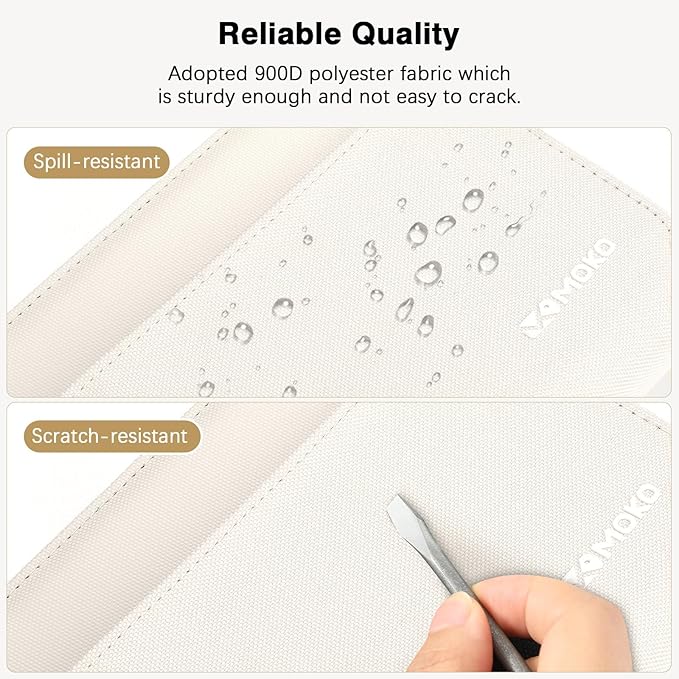 MoKo Family Passport Holder for 5, RFID Blocking Passport Wallet for Men Women, Travel Wallet Holder with Multiple Compartments, Travel Document Organzier for Cards, ID, Tickets, Keys, Beige