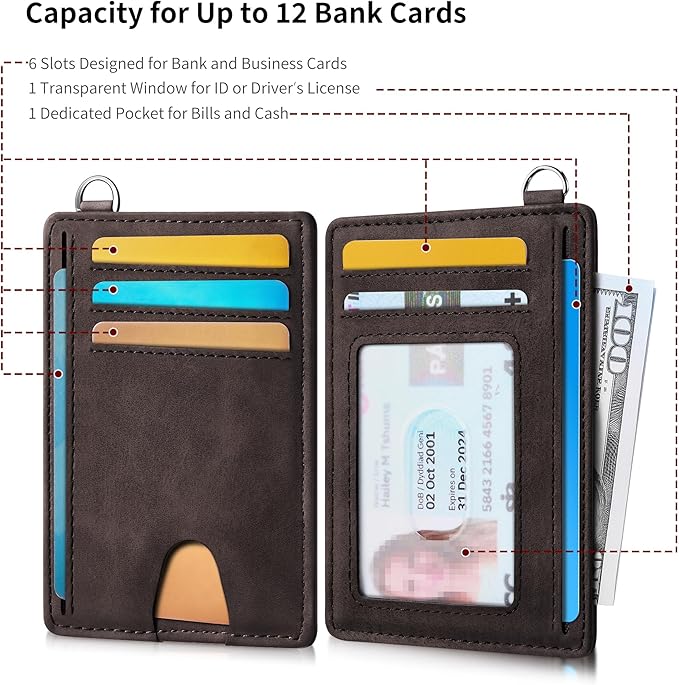 Mayski Slim Wallet, Credit Card Holder for Women, Minimalist Front Pocket RFID Blocking Card Cases, Small Wallet Women Men(MF Coffee)