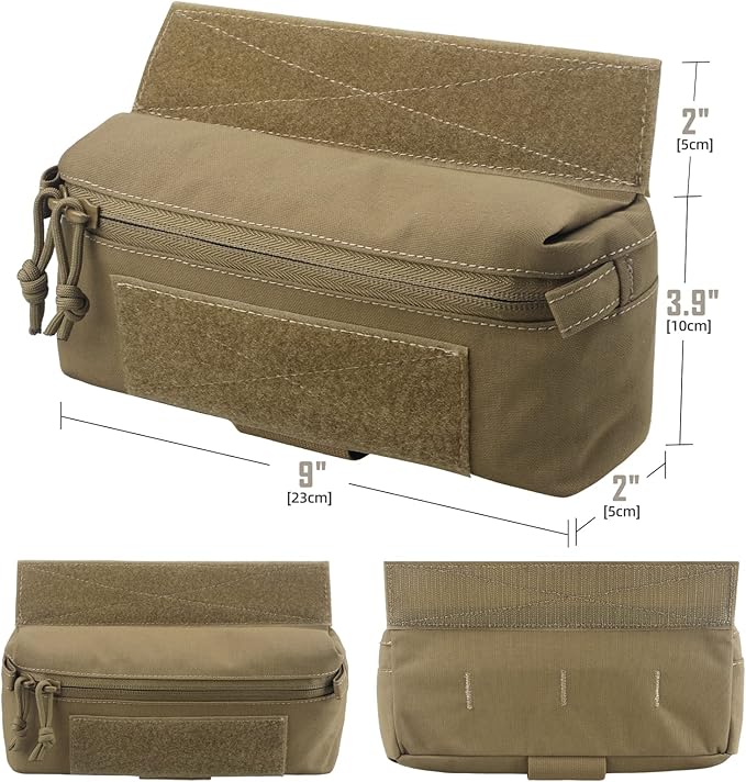 WYNEX Tactical Dump Drop Pouch, Dangler Pouch Utility Tool Pack Sub Abdominal Carrying Bag EDC Pocket Organizer Accessories for Plate Carrier Chest Rig
