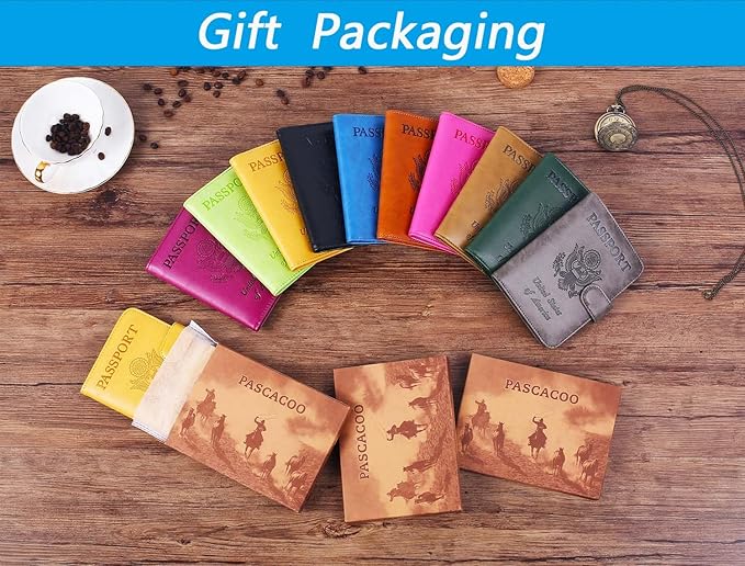 Airtag Passport Holder Cover Wallet RFID Blocking Leather Case Travel Essentials Luggage Accessories Travel Must Have(118#Black)