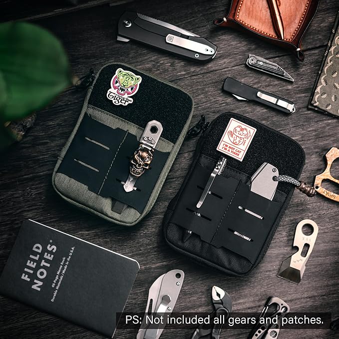 TACTICAL GEEK Block E2.0 EDC Compact Waist Pocket Pouch, Multi-Purpose Molle EDC Pouch Gadget Organizer, Multi-Purpose Molle Tool Pouch for Multitools, Nylon Daily Utility Tool Organizer Bag Black
