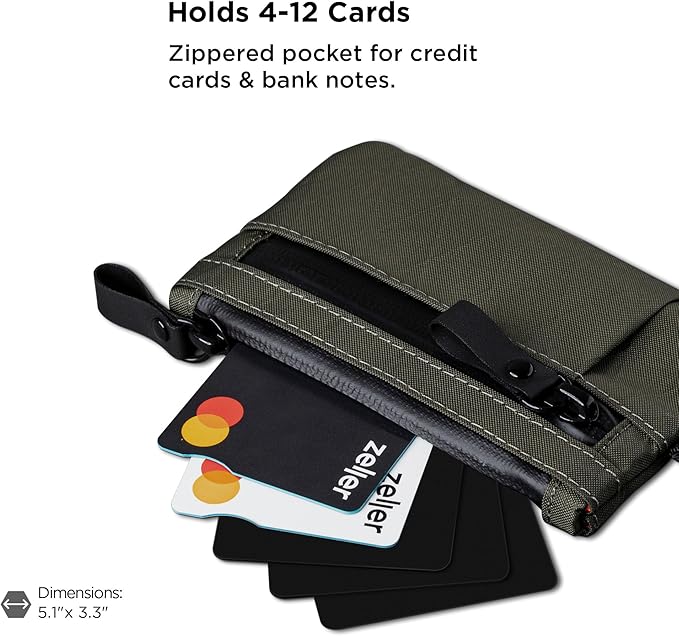 ALPAKA Zip Pouch Pro - Minimalist Zipper Wallet - with RFID Blocking ID Card Holder Wallet with Zipper for Men with Multi-tool Slot