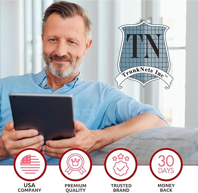 Back Seat Style Automotive Elastic Trunk Mesh Cargo Net for Mazda CX5 S Carbon Premium Turbo 2023-2026 -Premium Trunk Organizer and Storage - Luggage Net for Crossover - Car Organizer for Mazda CX5