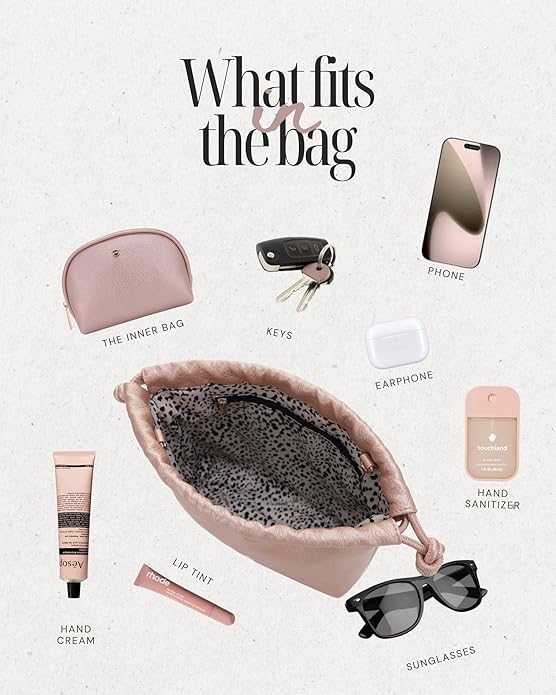 Mali+Lili Lola Beauty Bag Duo, Makeup Bag Travel Cosmetic Bag Set of 2, Vegan Leather Purse Crossbody Bags for Women and Girls, Cute Makeup Pouch, Travel Pouch, Crossbody Purses for Women | Duo