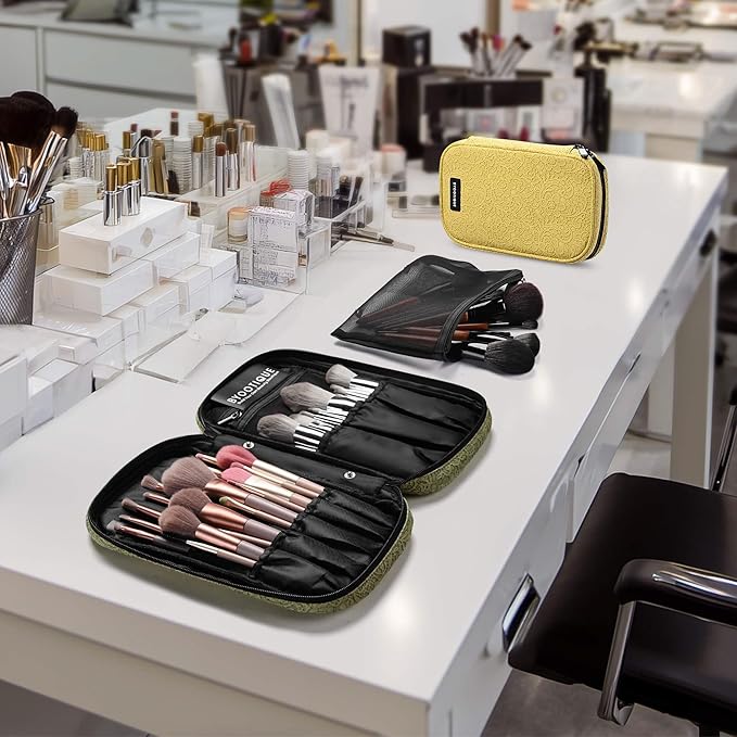 BYOOTIQUE Travel Makeup Brush Holder Bag Cosmetic Brush Organizer Rococo 2 Pack