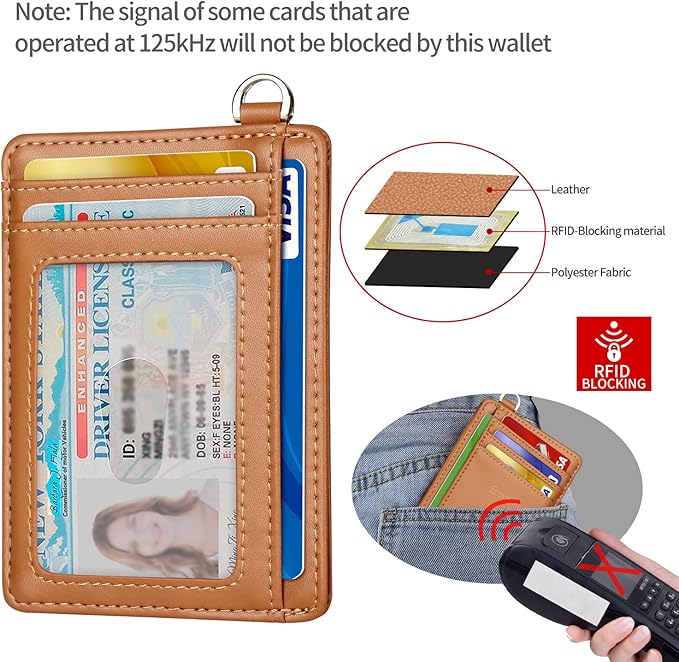 EcoVision Slim Minimalist Front Pocket Wallet, RFID Blocking Credit Card Holder Wallet with Detachable D-Shackle for Men Women