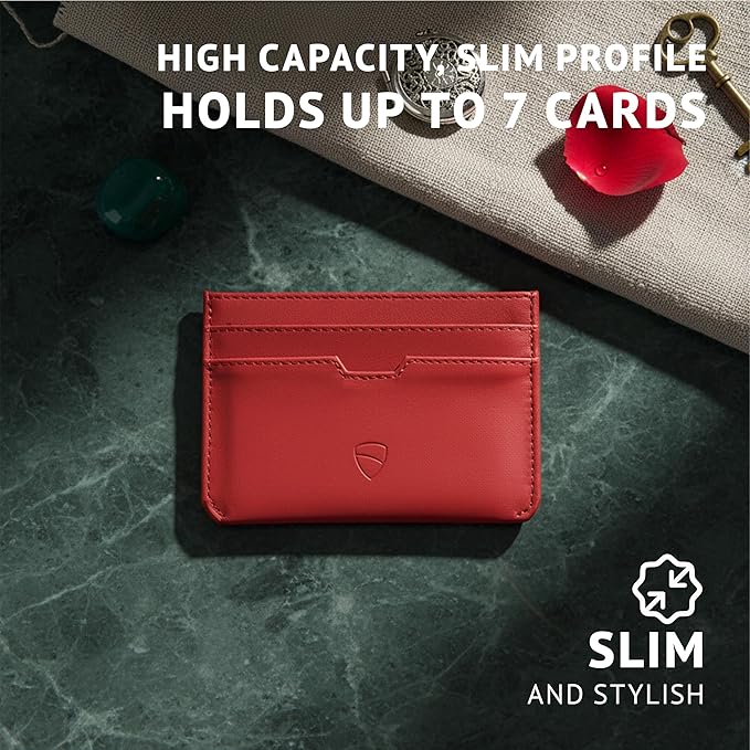 Vaultskin MOORGATE Slim Card Holder – Minimalist Leather Wallet with RFID Blocking, Front Pocket Credit Card Case for Men & Women
