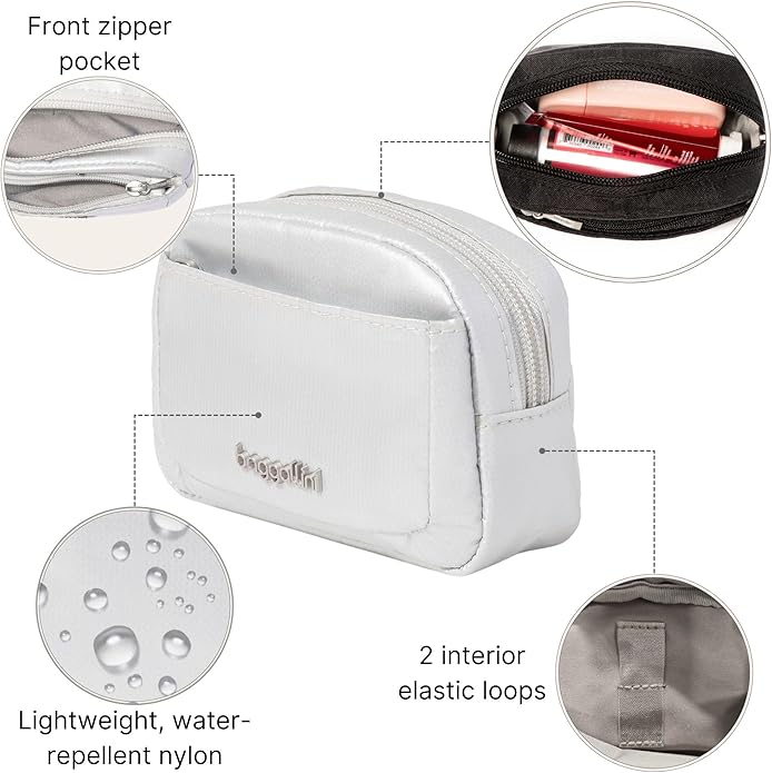 Baggallini Women's Pocket Cosmetic - Lightweight Bag - Travel Essentials Makeup Organizer Mini