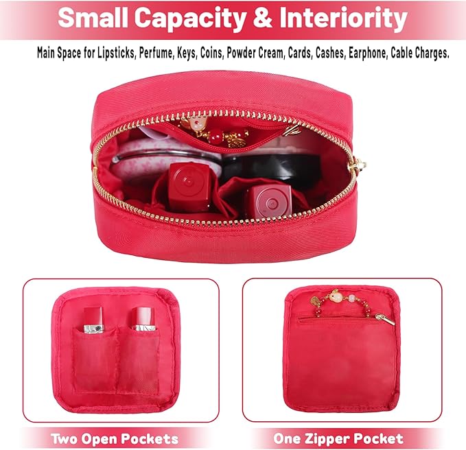 Travel Essentials Makeup Bag for Women Water-resistant Toiletry Organizer Nylon Cosmetic Pouch Preppy Stuff
