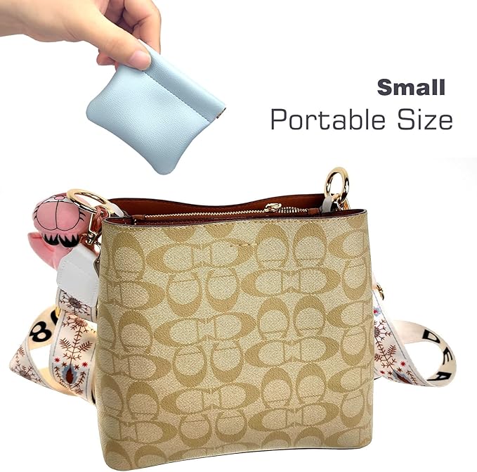 VOFOON [Upgrade] Leather Mini Squeeze Coin Purse, Small Jewelry Pouch Leather Travel Bag Coin Holder For Men/Women 2/4 Pack