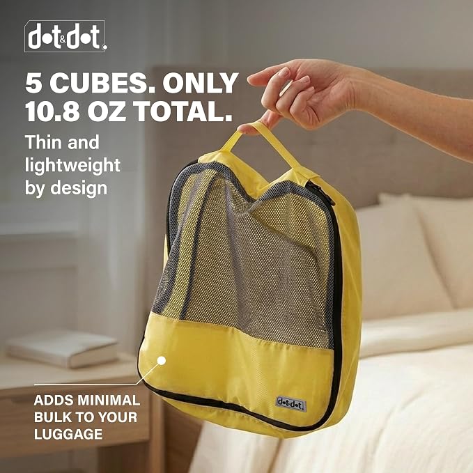 Large Packing Cubes for Travel - 5pc Packing Cubes for Suitcases - Lightweight Luggage Organizer Bags (Non-Compression)