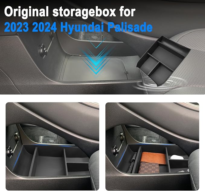 SHAOHAO 2024 2025 Palisade Lower Organizer Tray Fit for 2023 2024 2025 Hyundai Palisade SE, SEL, XRT, Limited, Calligraphy Under Organizer Palisade Insert Storage Pallet Palisade 2024 2025 Accessories