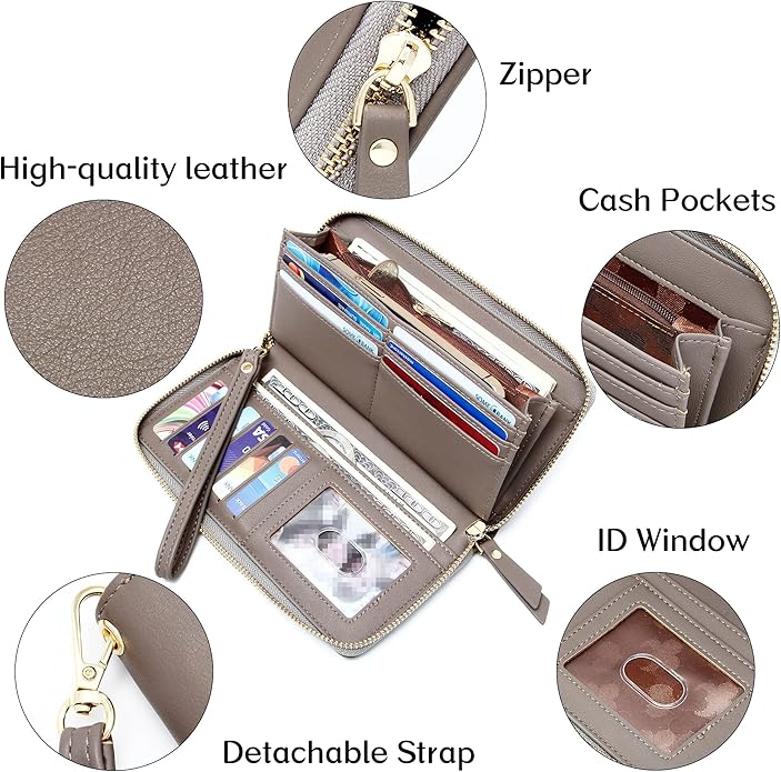 GEEAD Custom Design Wristlet Wallets for Women PU Leather RFID Blocking Wallet