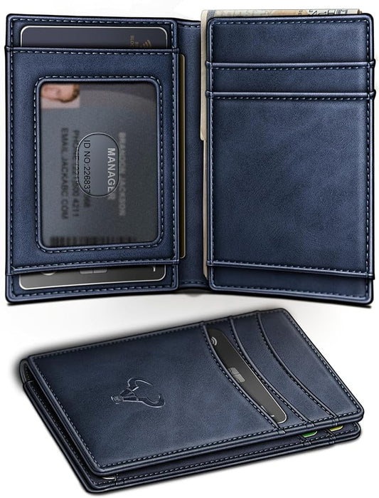 BULLIANT Slim Wallet For Men 12Cards,Magnetic Flip Build-in Money Clip Airtag Compatible-RFID Blocking