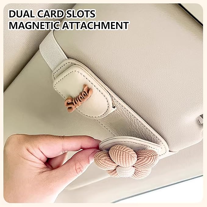 Car Sunglasses Holder Eyeglass Clip with Sun Visor Storage for Cards Magnetic Eyewear Clamp Car Decor
