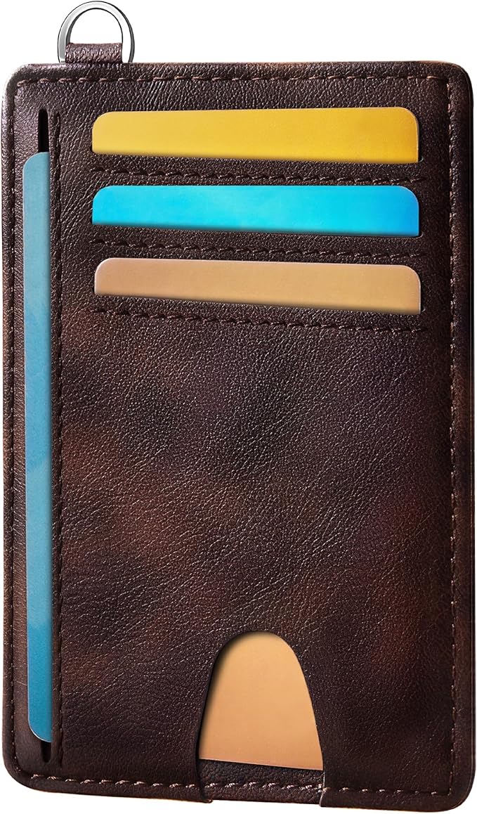 Mayski Slim Wallet, Credit Card Holder for Women, Minimalist Front Pocket RFID Blocking Card Cases, Small Wallet Women Men(MF Brown)