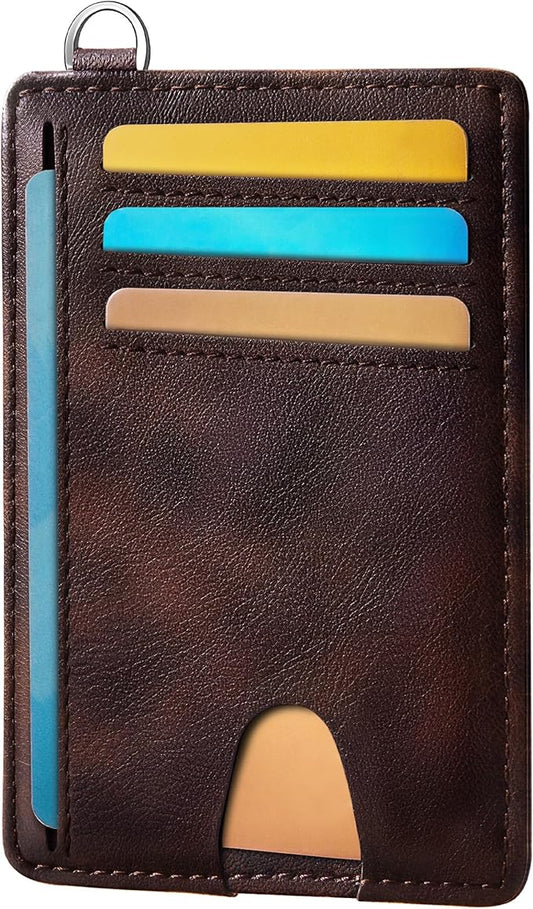 Mayski Slim Wallet, Credit Card Holder for Women, Minimalist Front Pocket RFID Blocking Card Cases, Small Wallet Women Men(MF Brown)