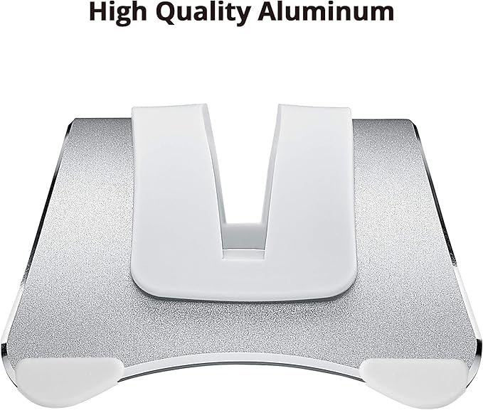 SIIG Aluminum Vertical Laptop Stand Holder, Desk Space Saving, Three Rubber Sizes 0.56", 0.64" & 0.72", Fits MacBook Pro, and Other Laptops to Organize Work & Home Office (CE-MT2R12-S2)