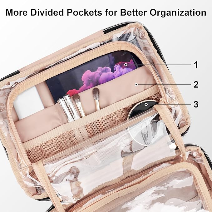 Everfun Hanging Toiletry Bag for Travel, Mothers Day Gift for Mom, 11x7.75x4.5 inch Medium Capacity Cosmetic Organizer with Leakproof Wet/Dry Compartment, Waterproof Dopp Kit for Women Black
