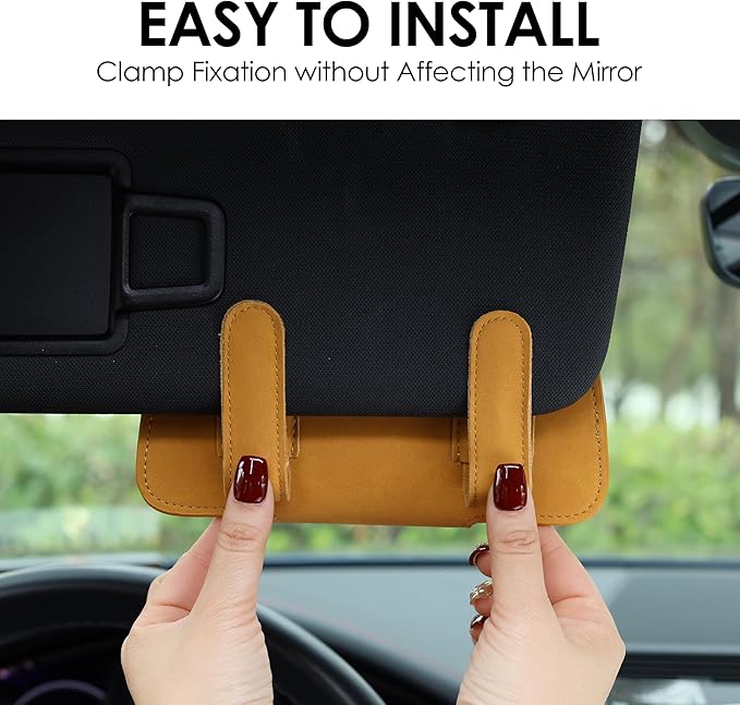 COOLYOUTH Sunglass Holder for Car Visor Car Sunglass Holder Glasses Holder with Clip Car Accessories for Women Men