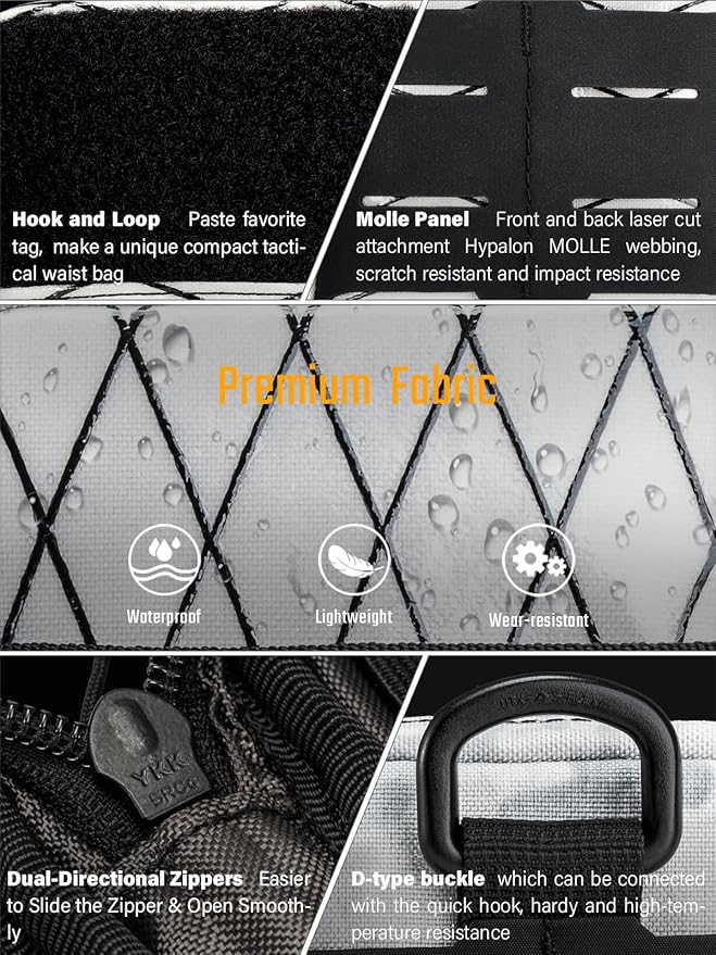 TACTICAL GEEK Block E2.0 EDC Compact Waist Pocket Pouch, Multi-Purpose Molle EDC Pouch Gadget Organizer, Multi-Purpose Molle Tool Pouch for Multitools, Nylon Daily Utility Tool Organizer Bag White