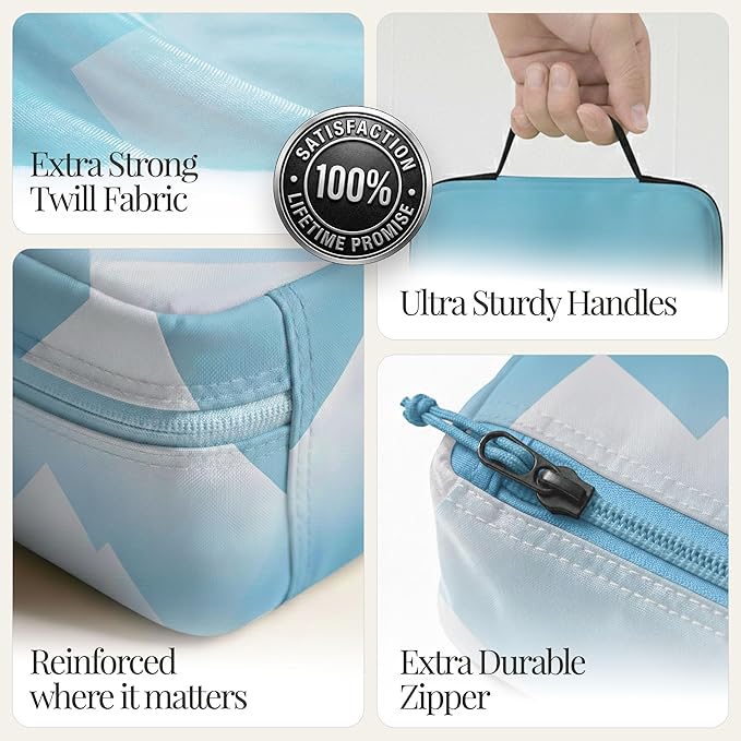 4-Piece Luxury Compression Packing Cubes & Bags for Travel – Maximize Space in Luggage with HybridMax Double-Capacity Design, 50 Luggage Tags, Patented Suitcase Organizer Bags, Lifetime Satisfaction