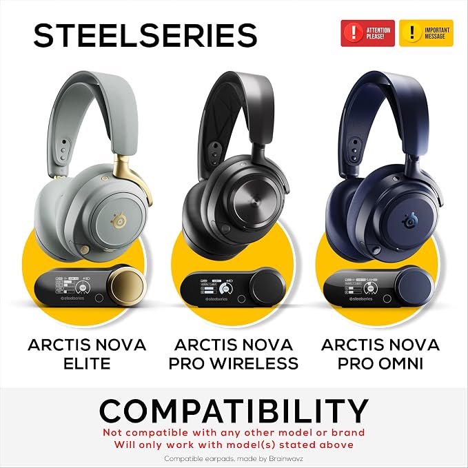 BRAINWAVZ Headphone Stand Designed for Steelseries Arctis Nova Pro, Elite and Pro Omni Wireless Headsets with Dock for the Wireless Base Station (HPS01)