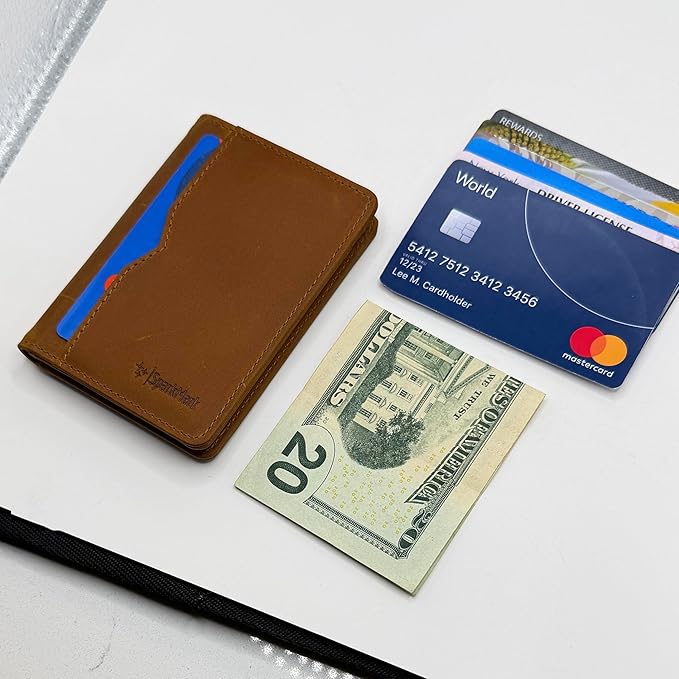RFID Blocking Slim Wallet for Men | Thin Bifold Credit Card Holder Wallet | Mens Wallet Slim Business Card Case | Minimalist Front Pocket wallet with Gift Box