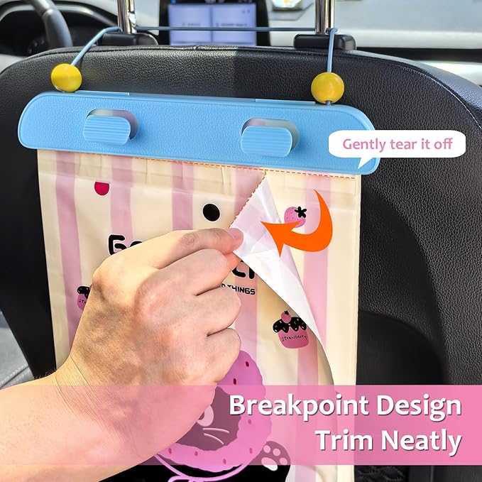 Accmor Disposable Car Trash Bag, 20 Pcs Car Garbage Bag Hanging Vehicle Trash Can Auto Rubbish Pouch Dustbin Bags Garbage Container Car Accessories, Leakproof, Smellproof, Portable for Women & Adults