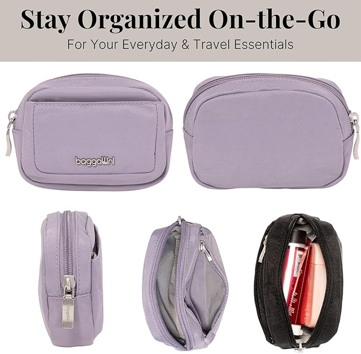 Baggallini Women's Pocket Cosmetic - Lightweight Bag - Travel Essentials Makeup Organizer Mini