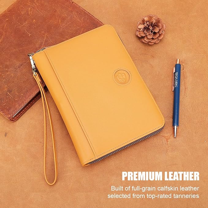 STAR VISTA Lorenzo Full Grain Leather Family Passport Wallet for 4, Large Travel Document Organizer for Exquisite Voyagers, Multi-Currency Compartments, RFID Blocking, AirTag Track, Honey
