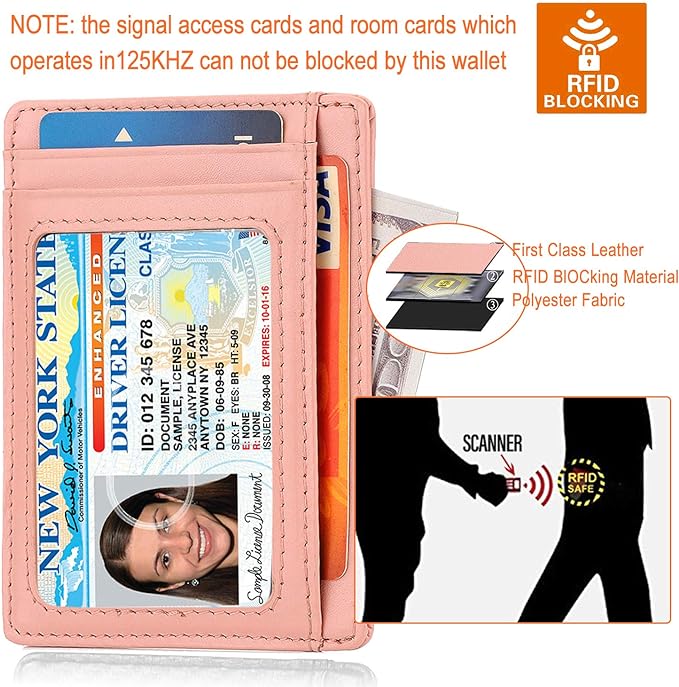 GH GOLD HORSE Slim RFID Blocking Card Holder Minimalist Leather Front Pocket Wallet for Women | Slim