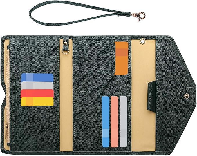 ZOPPEN Passport Holder Women Travel Wallet (Ver.5) for Women Rfid Blocking Passport Cover Case Document Organizer Wrist Strap