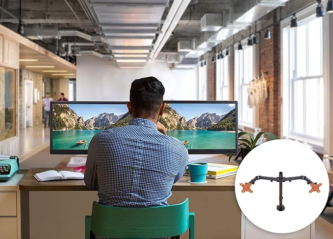 Stand Steady 2 Monitor Mount Desk Stand | Height Adjustable Double Monitor Stand with Desk Clamp| Full Articulation VESA Mount Fits Most LCD/LED Monitors 13-32 Inches (2 Arm Clamp)